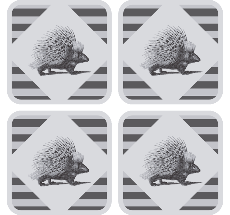 Sous verre moderne illustration de porc-épic rayé - TenStickers