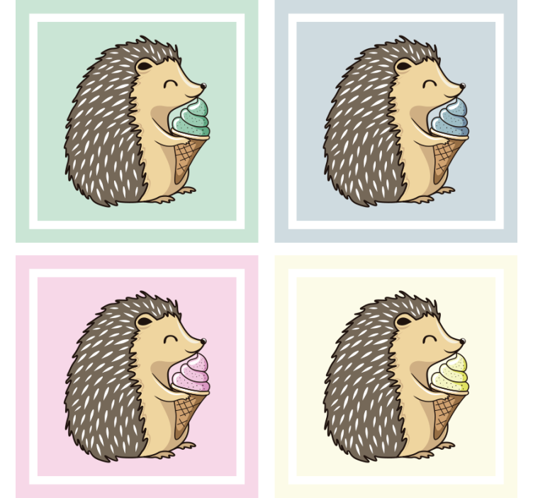 Sous verre geek hérisson dégustant une glace - TenStickers