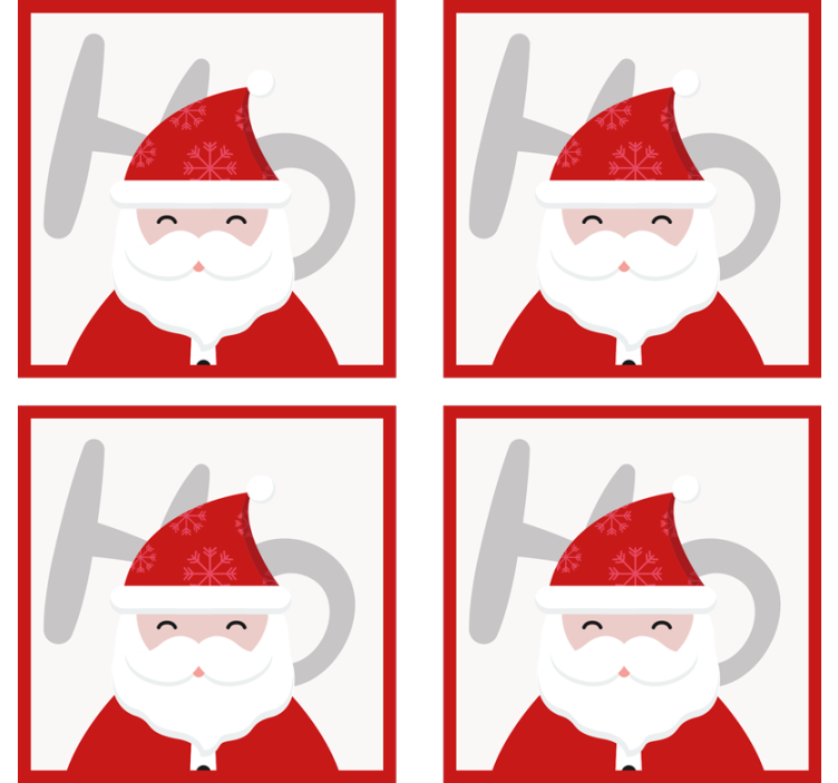 dessous de verre noel Père noël et hohoho - TenStickers