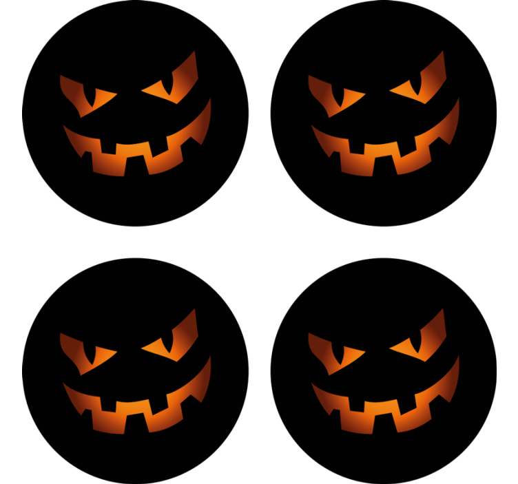 Sous verre halloween set de visages de citrouille - TenStickers