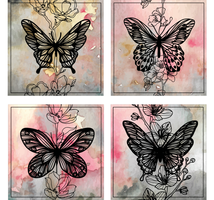 Sous verre moderne motif papillon élégant - TenStickers