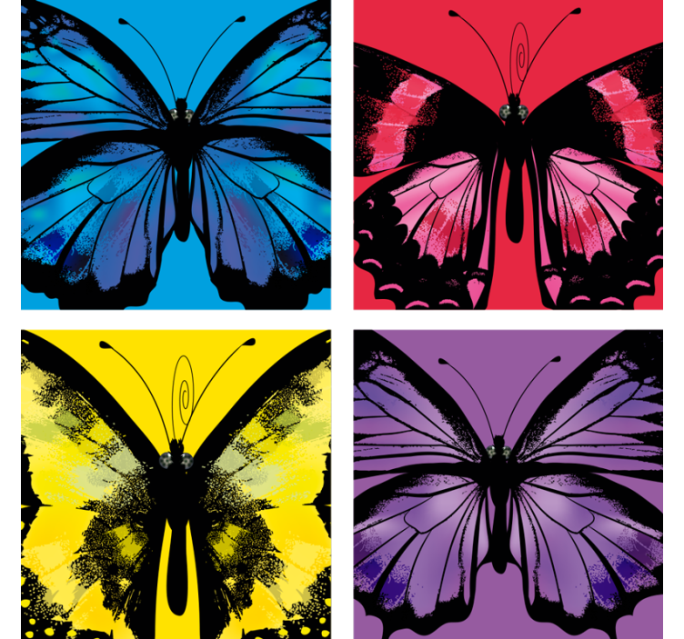 Sous verre geek designs de papillons colorés - TenStickers