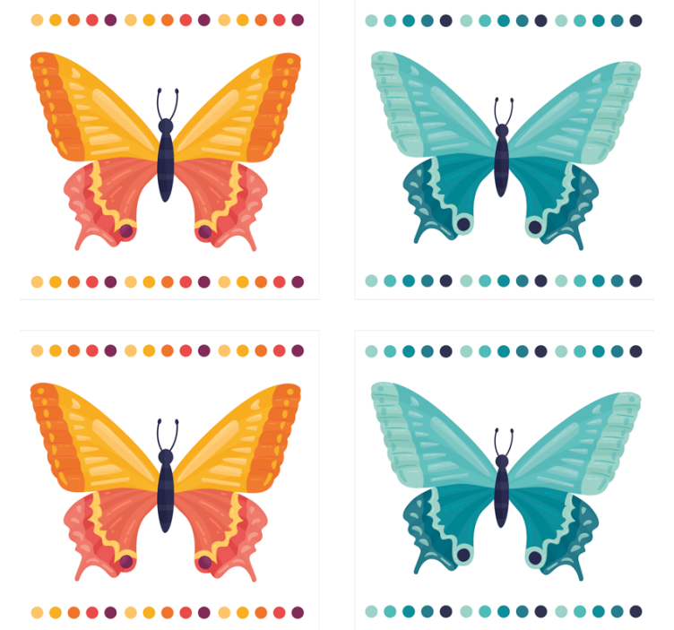 Sous verre geek motifs de papillons colorés - TenStickers
