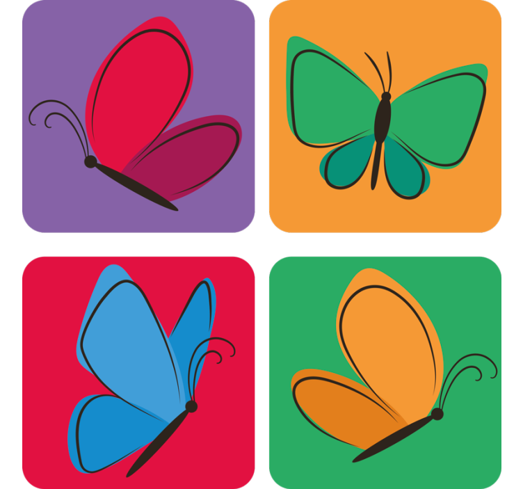 Sous verre geek motifs de papillons colorés - TenStickers