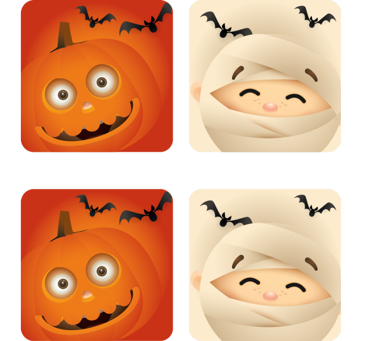 Sous verre halloween citrouille joyeuse et momie - TenStickers