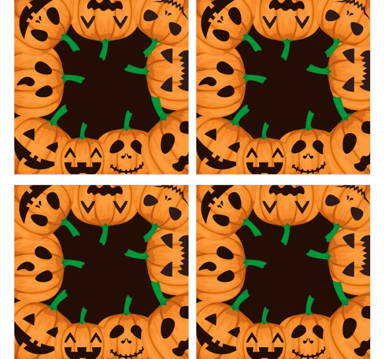 Sous verre halloween visages de citrouilles souriants - TenStickers