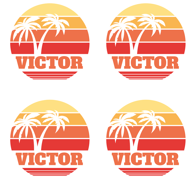 Sous verre personnalisable coucher de soleil tropical - TenStickers