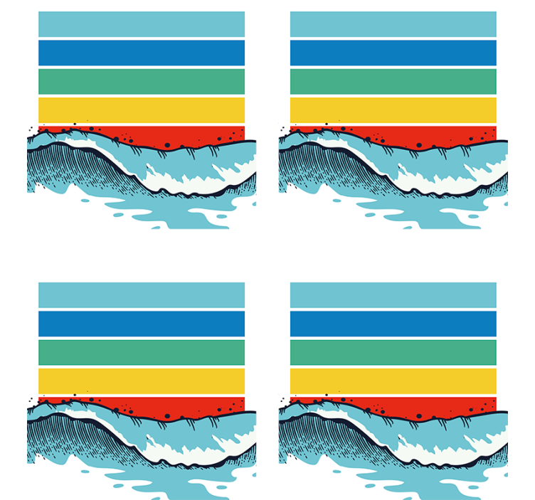 Sous verre motif de vagues colorées - TenStickers