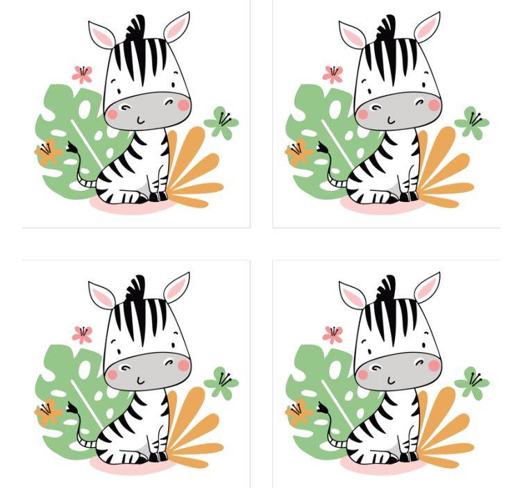 Sous verre geek personnage zèbre mignon - TenStickers