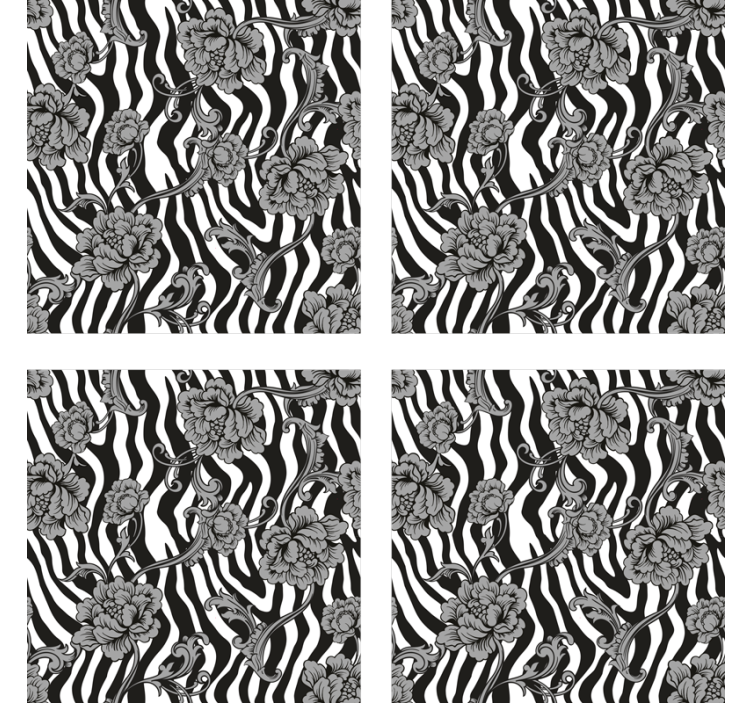 Sous verre motif floral zèbre - TenStickers