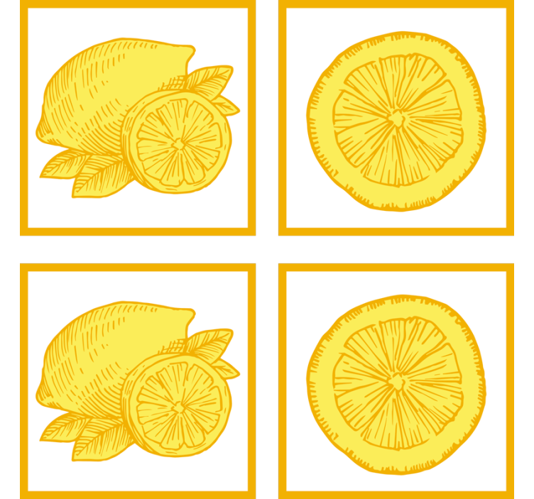 Sous verre illustrations de fruits citriques - TenStickers