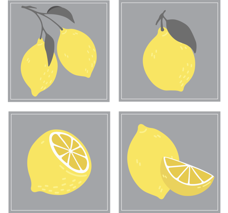 Sous verre set d'illustrations de citrons - TenStickers