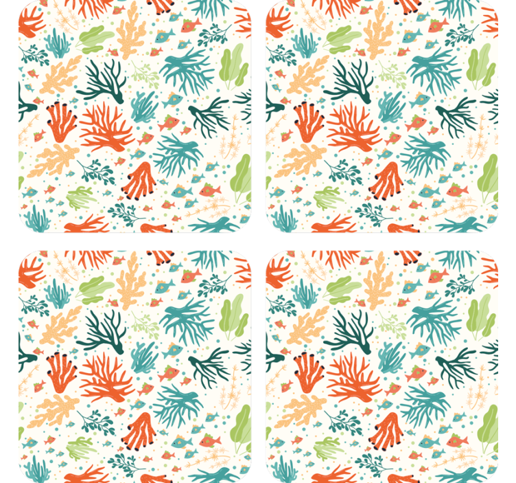Sous verre motifs de corail colorés - TenStickers