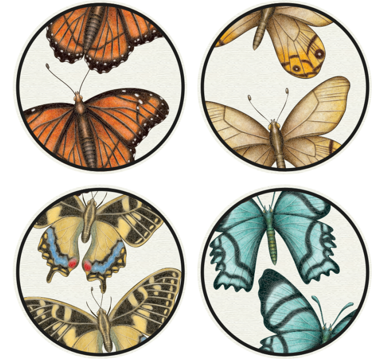 Dessous de verre papillons différentes couleurs - TenStickers