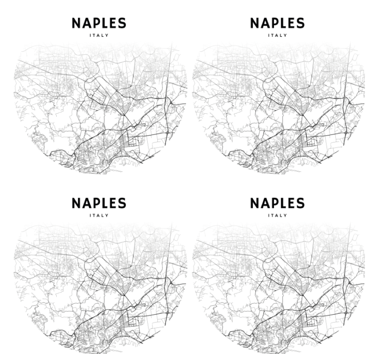 Sous verre personnalisable carte de naples outline - TenStickers