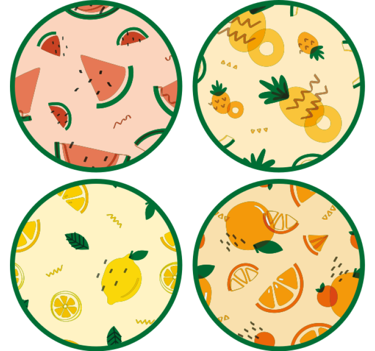 Sous verre geek motifs de fruits tropicaux - TenStickers