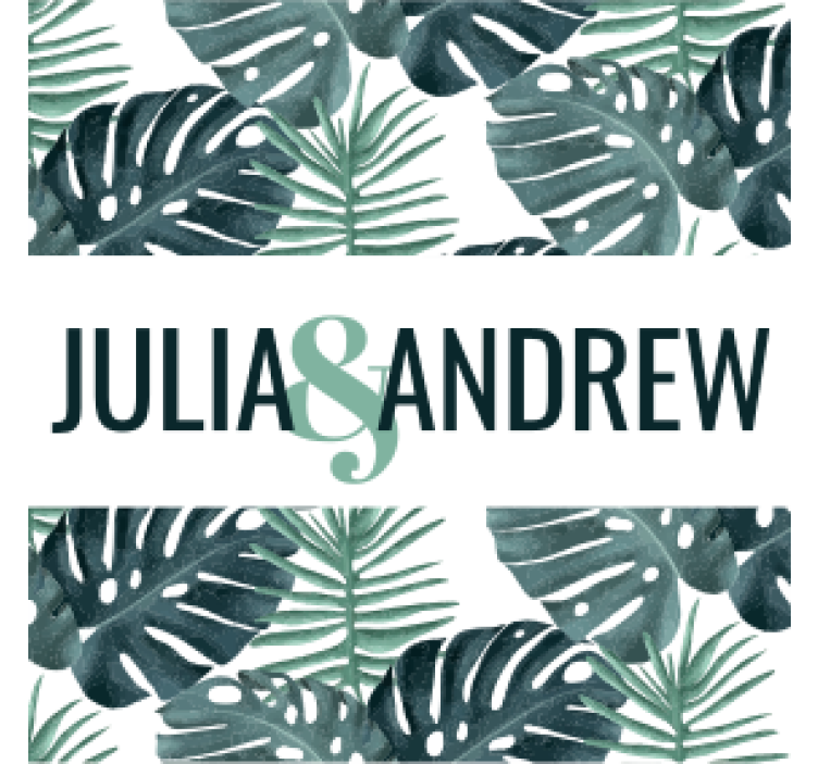 Sous verre mariage motif de feuille tropicale - TenStickers