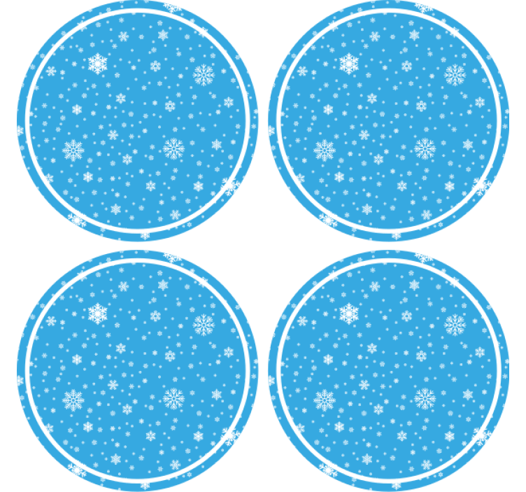 Sous verre noël motif flocon de neige rond - TenStickers