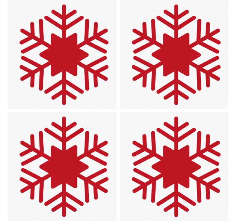 Sous verre noël motif flocon rouge - TenStickers