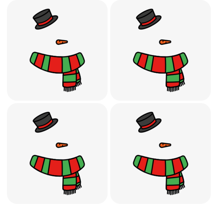 Sous verre noël ensemble accessoires bonhomme de neige - TenStickers