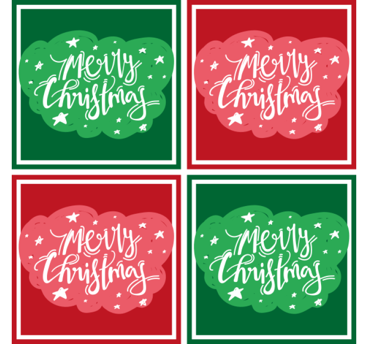 Sous verre noël typographie festive joyeuse - TenStickers