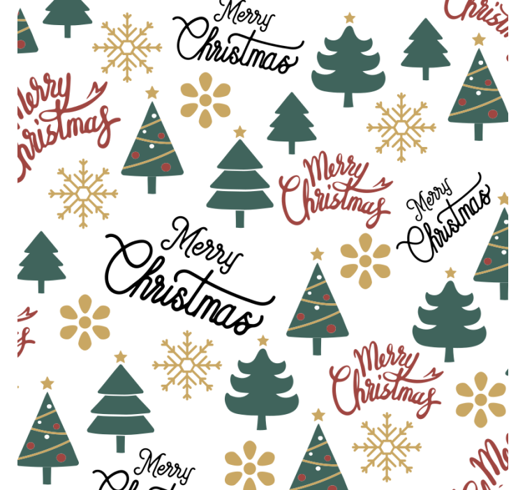 Sous verre noël arbres de noël joyeux - TenStickers