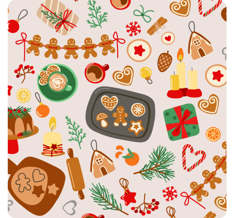 Sous verre noël gourmandises en pain d'épices - TenStickers