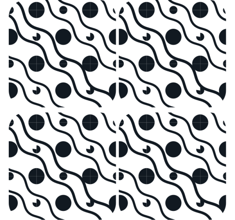 Dessous de verre blanc points et lignes noir - TenStickers