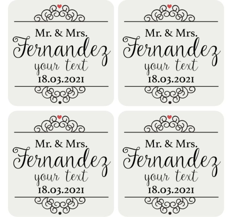 dessous de verre mariage Monsieur et madame - TenStickers