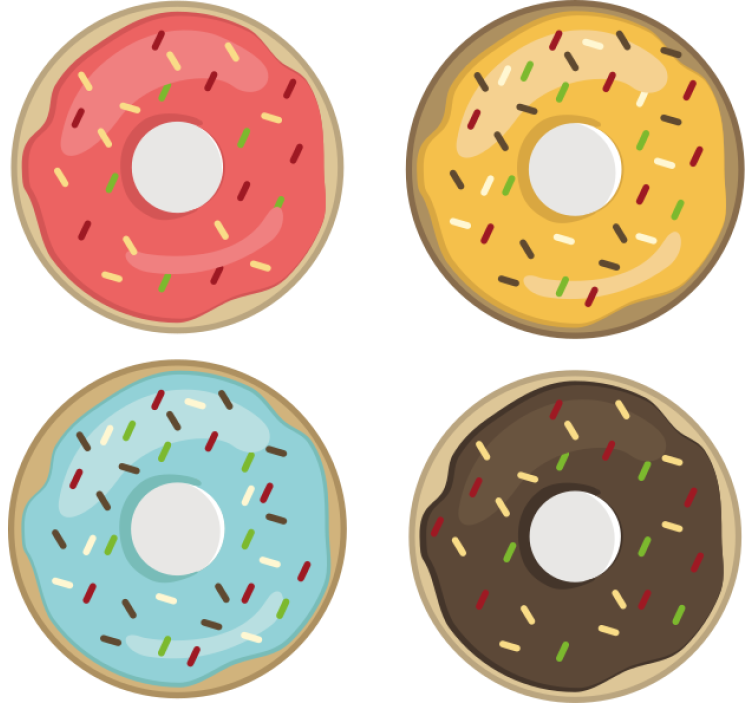 Sous verre geek designs de donuts colorés - TenStickers