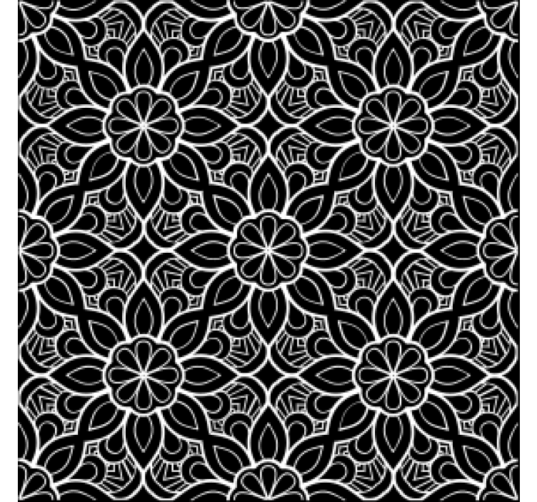 Dessous de verre motif floral noir et blanc - TenStickers