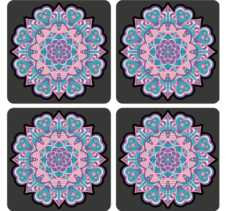 Sous verre geek mandala de cœur coloré - TenStickers
