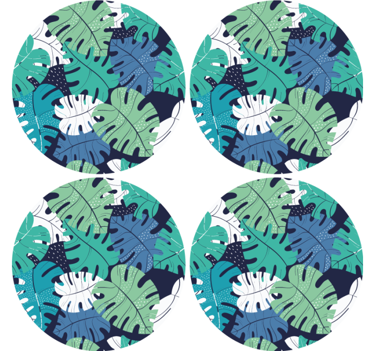 Sous verre emblème de feuille tropicale - TenStickers