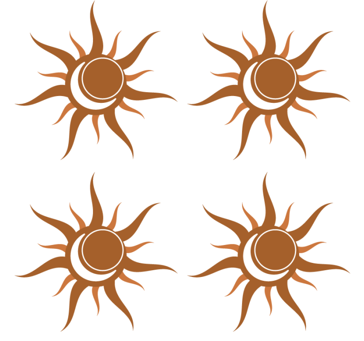 Sous verre symbole de soleil avec courbes - TenStickers