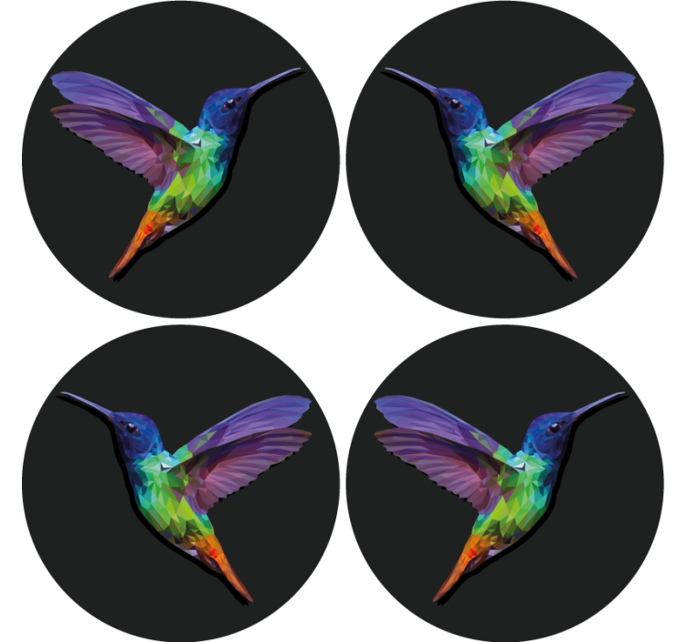 Sous verre geek motif colibri coloré - TenStickers
