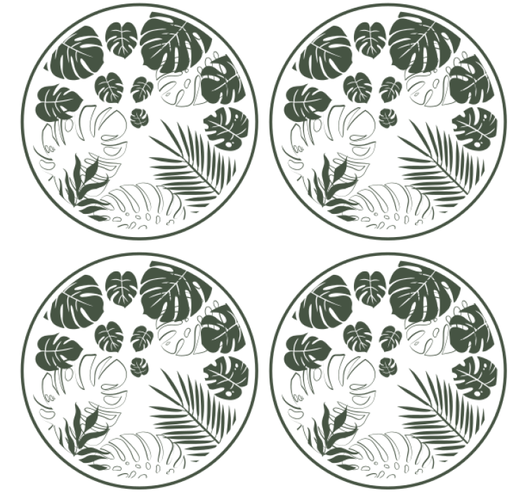 Sous verre motif cercle verdoyant luxuriant - TenStickers