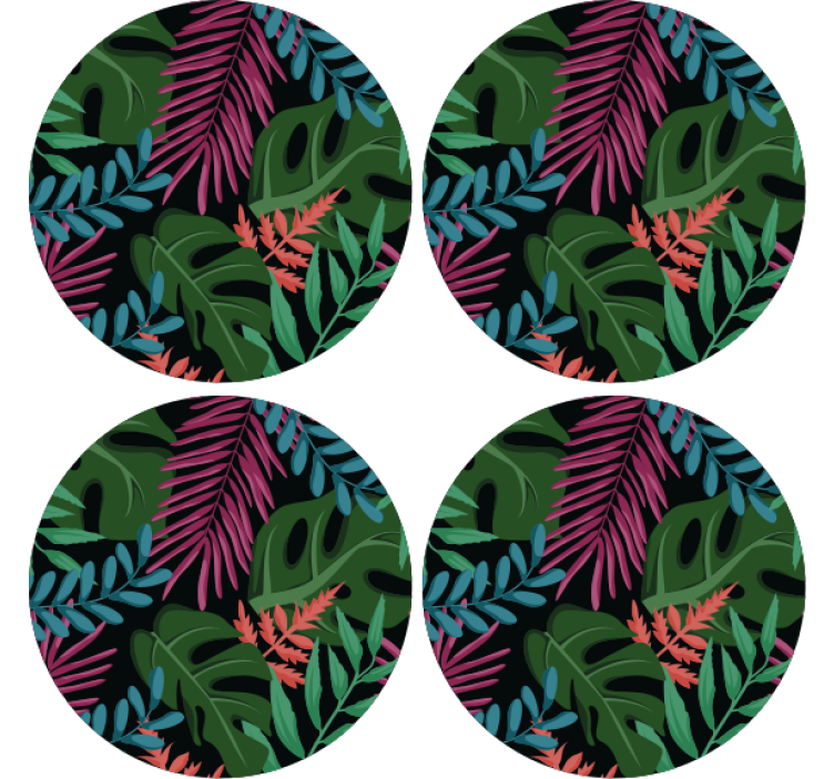 Sous verre motifs de feuilles tropicales - TenStickers