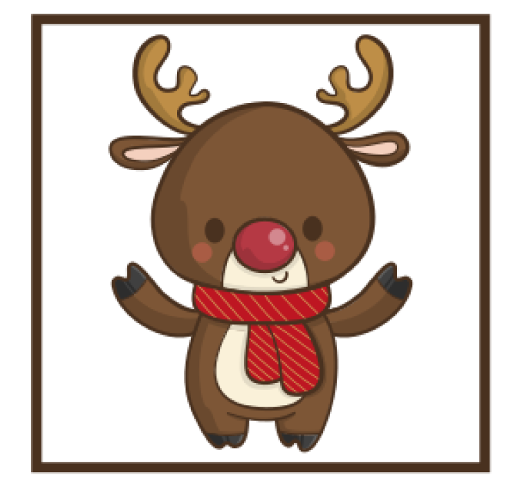 dessous de verre noel Renne mignon - TenStickers
