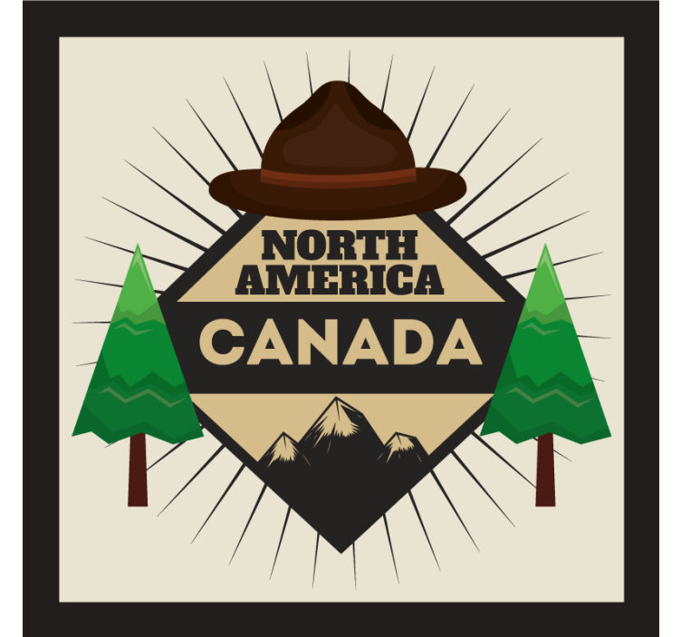 Dessous de verre vintage amérique du nord canada - TenStickers