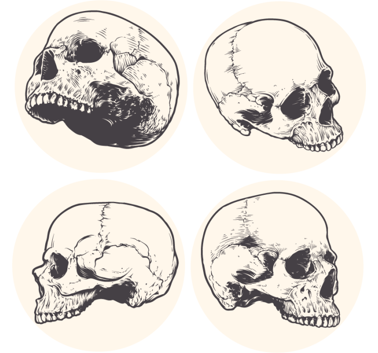 Sous verre geek illustrations de crânes - TenStickers