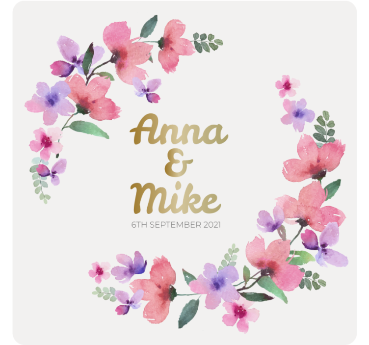 dessous de verre mariage Couronne de fleurs - TenStickers