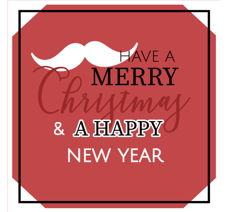 Sous verre noël salutations de fêtes joyeuses - TenStickers