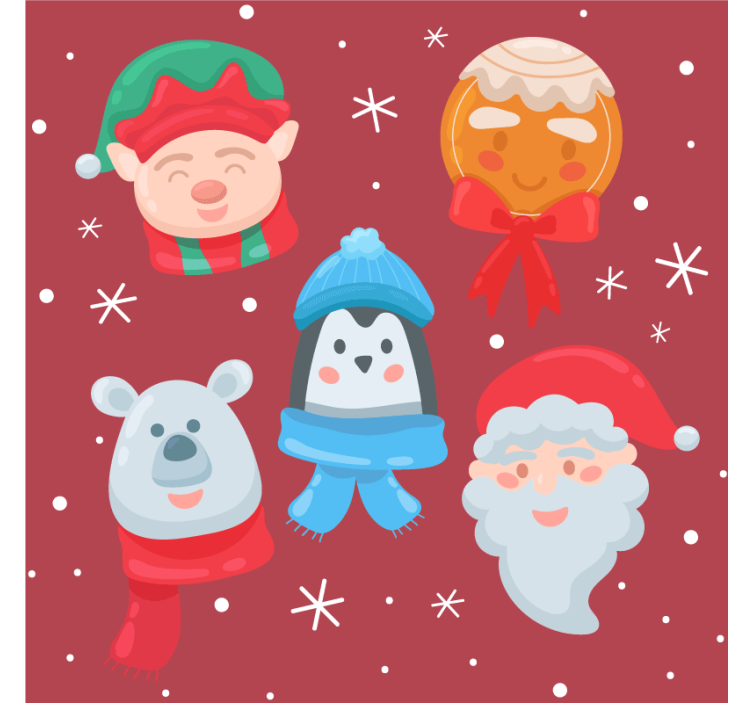 Sous verre noël assortiment de figures festives - TenStickers
