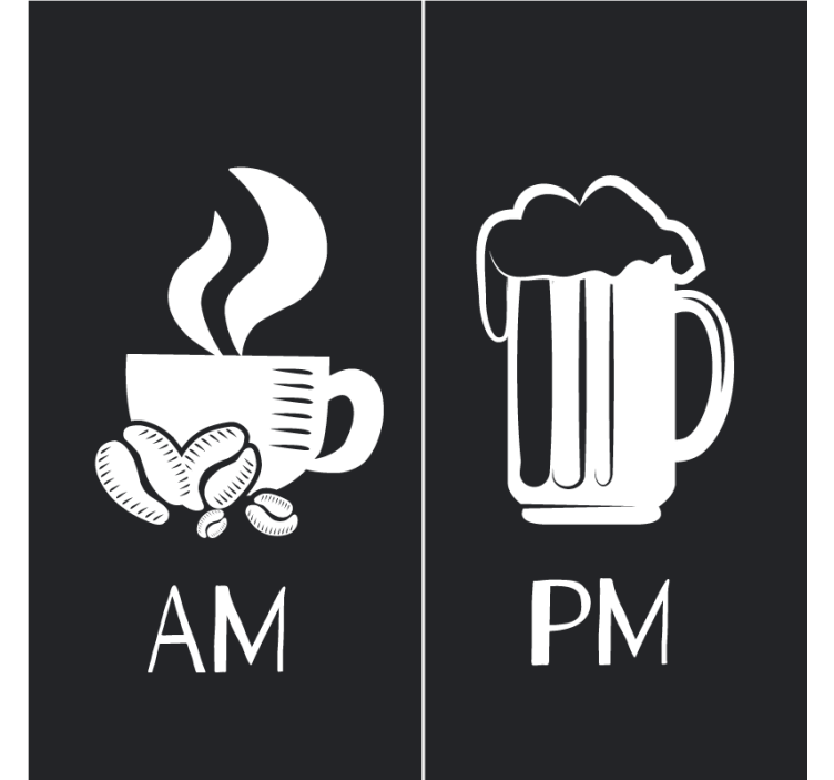 Sous verre citation café du matin bière du soir - TenStickers