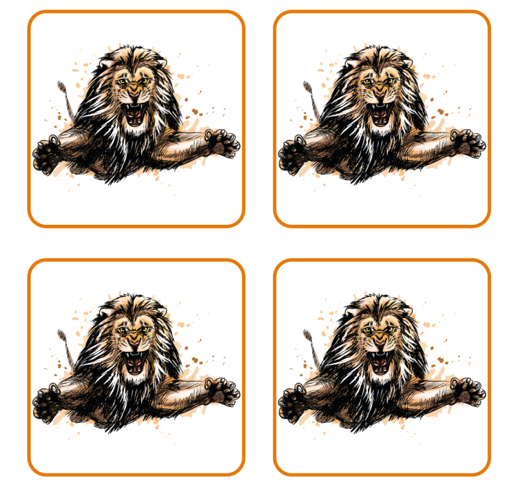 Sous verre vintage illustration de lion féroce - TenStickers
