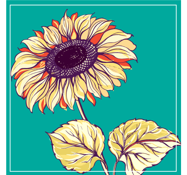 Sous verre bière illustration de tournesol vibrant - TenStickers
