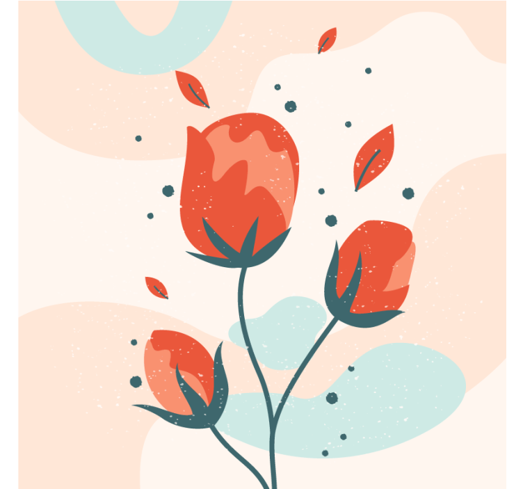 Sous verre moderne arrangement floral élégant - TenStickers