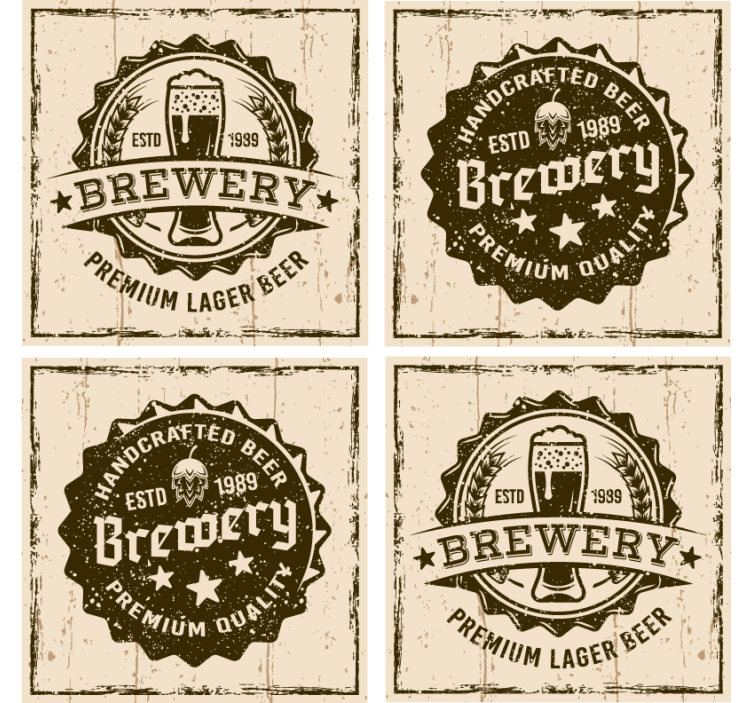 Sous verre bière design insigne brasserie vintage - TenStickers
