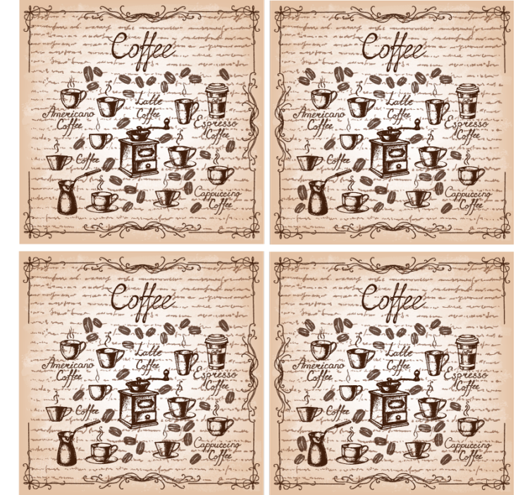 Sous verre personnalisable illustration des types de café - TenStickers