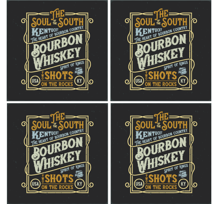 Sous verre citation bourbon whiskey Âmes - TenStickers